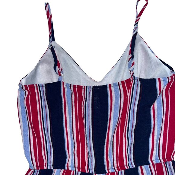 Striped Sleeveless V-Neck Wide-Leg Jumpsuit With Adjustable Spaghetti Straps By - Picture 6 of 8